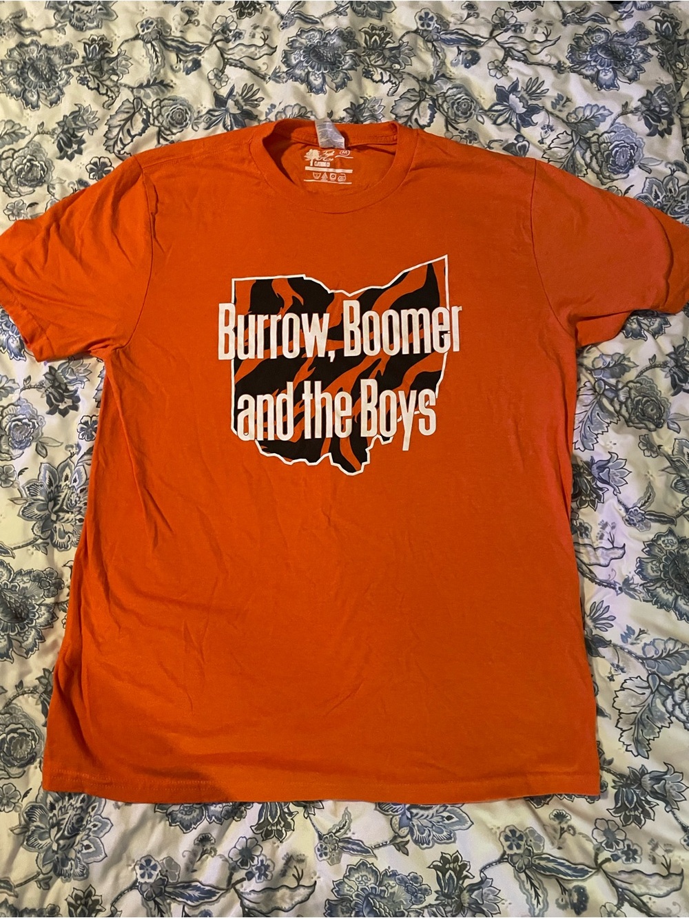 Bengals Football Orange Short-Sleeve Graphic Tee - Burrow, Boomer and the Boys